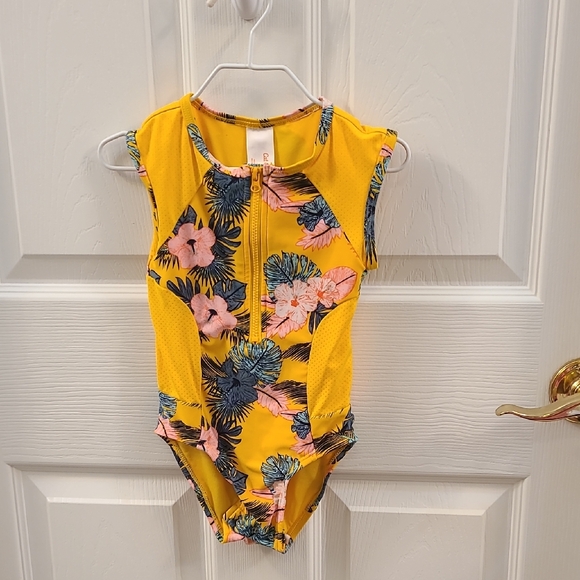 Cat & Jack Other - Cat & Jack Yellow Floral Swimsuit
